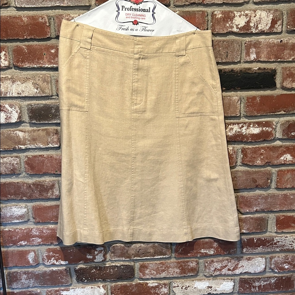 Tan Linen Women's Skirt